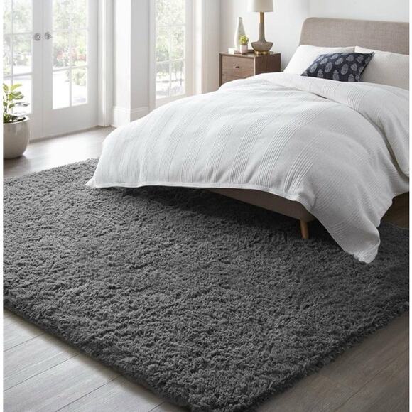 6x9 Area Rugs for Living Room, Large Big Grey Fluffy Shag Fuzzy Plush Soft Ca... - Picture 3 of 8